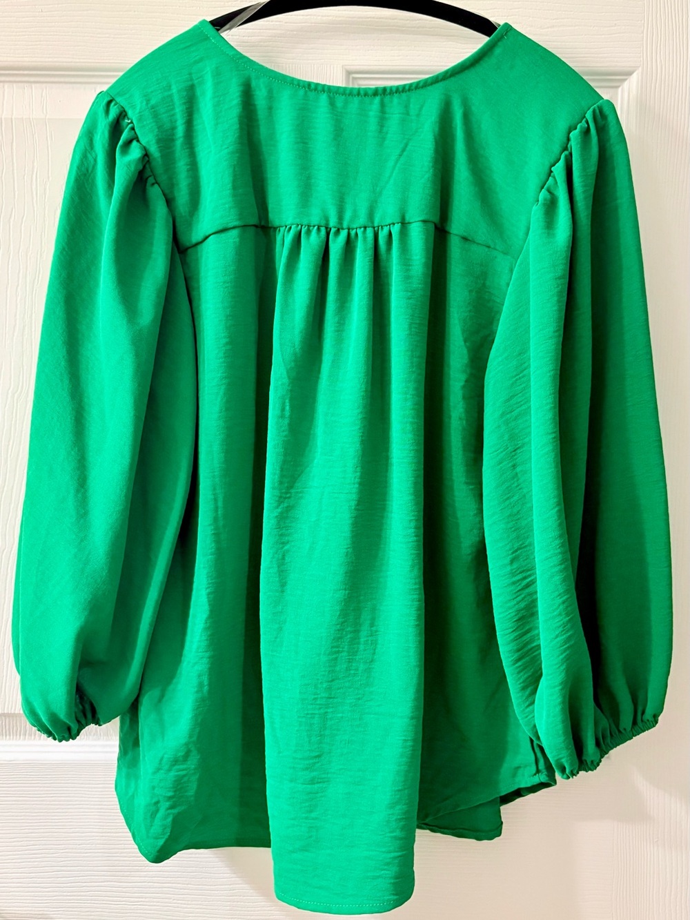 Above & Beyond Green V-Neck Button Blouse size 1X NWT - Picture 2 of 3